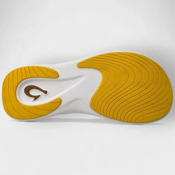 OluKai Komo Slide Sandals Yellow Hibiscus Men's Size 10 NWT No Box Lightweight - Picture 9 of 11